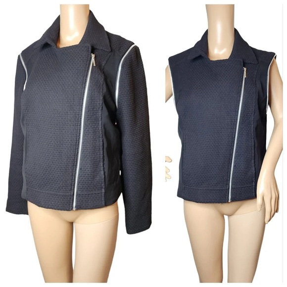 HARVE BERNARD versatile Double Zipper cotton moto Jacket - Picture 4 of 16